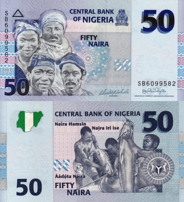 NIGERIA 50 naira 2007 UNC!!!