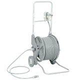 Outsunny Carucior pentru furtun 45 m tambur pentru furtun cu 2 moduri de pulverizare, adaptor robinet manivelă 2 roți 45 x 44 x 78 cm Gri | Aosom Roma