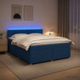 Cumpara ieftin Pat boxspring cu saltea albastru 160 x 200 cm Tesatura