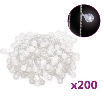 vidalXL Ghirlanda luminoasa, 200 LED-uri, alb rece, 8 functii, 20 m foto