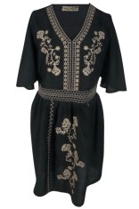 Rochie traditionala dama R, negru/bej , marimea 3XL