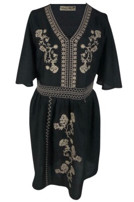 Rochie traditionala dama R, negru/bej , marimea L foto