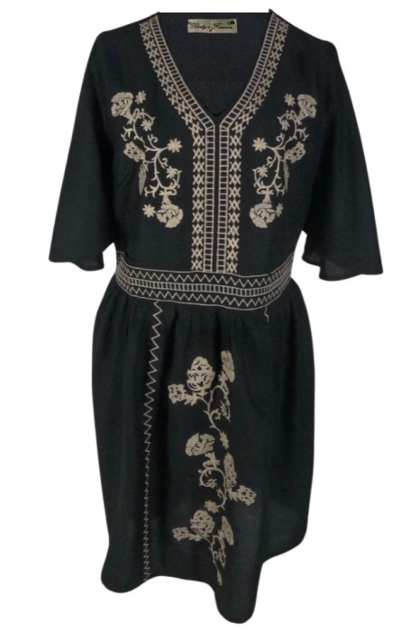 Rochie traditionala dama R, negru/bej , marimea L