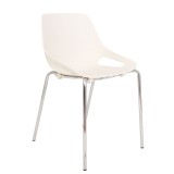 SCAUN Q5 - CADRU CROMAT - ALB