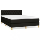 Cumpara ieftin Pat box spring cu saltea, negru, 140x200 cm, textil