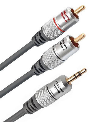 Cablu audio stereo Jack 3.5 mm - 2x RCA 5m ecranat negru PROLINK TCV3420-5.0 foto