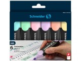 Textmarker cu varf tesit,model Schneider Job Pastel ,6 bucati set