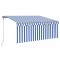 Copertina retractabila automat cu stor, albastru&amp;alb, 3,5x2,5 m