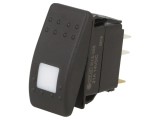 &Icirc;ntrerupător Balansier ON/OFF 20A 14V Negru cu LED IP56