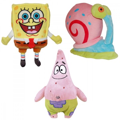 Set 3 jucarii din plus Spongebob 21 cm, Gary 15 cm si Patrick 25 cm foto