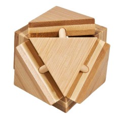 Joc logic IQ din lemn bambus Triangleblock