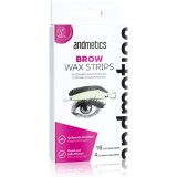 Andmetics Wax Strips Brow benzi depilatoare cu ceara rece pentru spr&acirc;ncene 16 buc