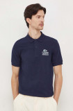 Lacoste tricou polo barbati, culoarea albastru marin, cu imprimeu