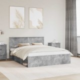 Cumpara ieftin Cadru de pat Gri Beton 160 x 200 cm Lemn de pin masiv