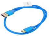 Cablu USB 2.0 A la C aurit 0,5m albastru
