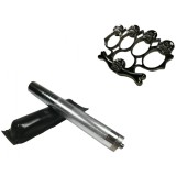 Cumpara ieftin Set Autoaparare: Baston Telescopic Otel Argintiu 64cm + Box Rozeta Craniu Negru. Kit Protectie, Compact, Usor!
