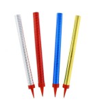 Artificii Tort Aniversare, 4 buc, 18cm, Holographic, Godan, Sc&acirc;ntei Aurii Argintii, Decor Petrecere, Siguranță Plastic