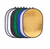 Blenda ovala 7in1 gold silver difuzie alb negru albastru verde 100x150cm, Generic