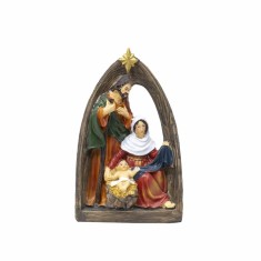 Statueta decorativa din rasina cu Famila Sfanta, inaltime 15.5 cm