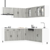 Cumpara ieftin Set de dulapuri de bucătărie 11 piese &bdquo;Lucca&rdquo; lemn Sonoma gri