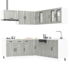 vidaXL Set de dulapuri de bucătărie 11 piese &bdquo;Lucca&rdquo; lemn Sonoma gri