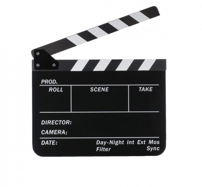 Clacheta Black-White clapperboard din plexiglas pentru studio de filmare