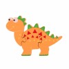 Puzzle Lemn Dinozaur Stegosaurus Orange Tree Toys, 3 piese, 12+ luni, baieti/fete, multicolor