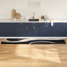 vidaXL Covor de bucătărie Art Deco Negru 300 x 60 cm Catifea 42013421