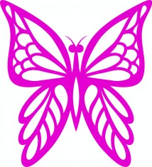 Sticker decorativ Fluture, Mov, 60 cm, 1156ST-11 foto