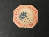INDIA,1850-colonii-QV-primul timbru din INDIA--stampilat--RARRE