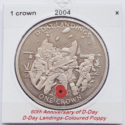 2906 Gibraltar 1 Crown 2004 Elizabeth II (D-Day Landings-Coloured Poppy) km 1143 foto