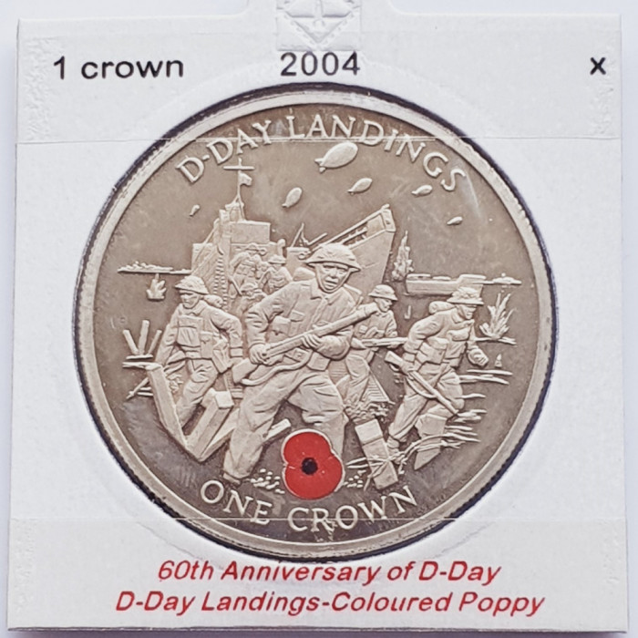 2906 Gibraltar 1 Crown 2004 Elizabeth II (D-Day Landings-Coloured Poppy) km 1143