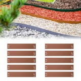 10er Set Rasenkanten Metall 13.5 cm hoch, 12 m lang | Beeteinfassung | Beetumrandung | Beetbegrenzungen, Color-GS: braun