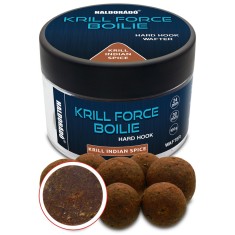 Haldorado - Boilies de carlig KRILL FORCE Boilie Hard Hook Wafter 24, 30 mm, 100g - Krill Indian Spice