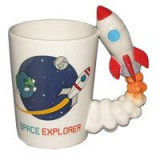 Space Rocket Shaped Handle Space Explorer Decal