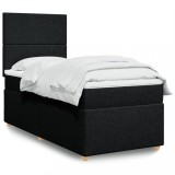 VidaXL Pat box spring cu saltea, negru, 100x200 cm, textil 3293486