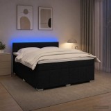 Cumpara ieftin Pat boxspring cu saltea Negru 160 x 200 cm Tesatura