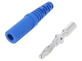 Mufă banană 4mm albastră neizolată 32A nichelată