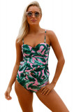 SW1223-1255 Costum de baie tankini, in doua piese, cu imprimeu floral, S/M