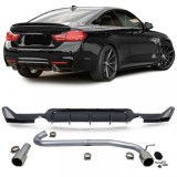 Difuzor spate lucios + teava de esapament aspect 440 potrivit pentru BMW F32 F33 F36 425 428 430 Performance AutoTuning