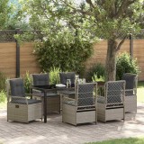Cumpara ieftin Set de masă pentru grădină 7 pcs Gri deschis poliratan