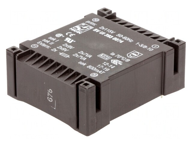 Transformator &Icirc;ncapsulat 14VA 115VAC 9V 778mA PCB