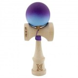 Kendama X Originala, Profesionala, Big Cups V2, Rubber Grip cu Cupe Mari, Rulment Metalic cu Ata 55 cm, Violet/Albastru
