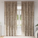 vidaXL Draperii din catifea 2 buc cu buzunare pentru baghetă champagne 260x140 cm