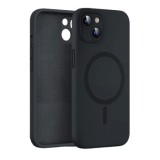 HUSA CAPAC SILICON, MICROFIBRA, COMPATIBIL MAGSAFE, APPLE IPHONE 16 PRO, NEGRU BLISTER