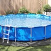 VidaXL Foaia de protecție pentru piscină , Gri deschis, cu diametrul de 610 cm, e rotundă și fabricată din material netesut.