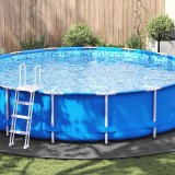 Capac Piscina Rotund vidaXL Gri Deschis &Oslash; 610cm Plastic Impermeabil Protectie UV