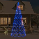 Cumpara ieftin Brad de Crăciun pe catarg, 1400 LED-uri, albastru, 500 cm