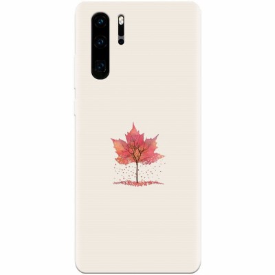 Husa silicon pentru Huawei P30 Pro, Autumn Tree Leaf Shape Illustration foto
