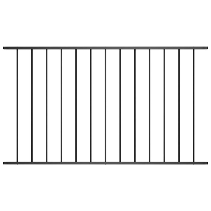 Panou de gard din oțel vopsit &icirc;n c&acirc;mp electrostatic, 1,7x0,75 m, negru